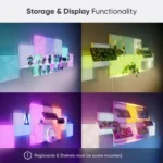 Nanoleaf Blocks Expansion Kit - 1 Backlit Pegboard (Requires Starter Kit), with 2 Sturdy Pegboard Hooks, RGBW Wall Lights, Display Keyboards, Controllers, Screw Mounted Only (Screws Included)