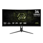 MSI MAG 342CQRF E20 34 Inch 2K UWQHD Curved Gaming Monitor – 1500R VA 3440 x 1440 Resolution 200Hz Hz / 0.5ms (GTG) Adaptive Sync – DP 1.4a HDMI 2.0b CEC 90% DCI-P3 AI Vision HDR Ready